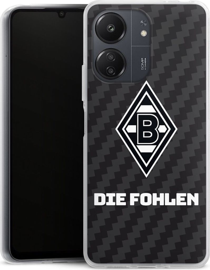 DeinDesign Handyhülle für Xiaomi POCO C65 Silikon Hülle Case Smartphone Schutzhülle Borussia Mönchengladbach Carbon Gladbach
