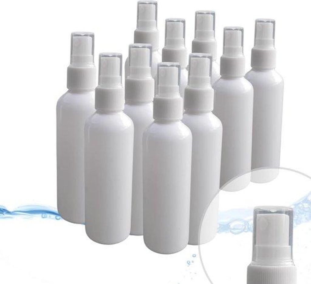 Weiße 100ml Sprühflaschen mit Deckel für Haushalt und Garten, Pump-Sprühfunktion