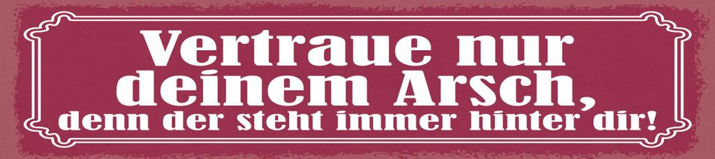 vianmo Holzschild 10x46 cm Vertrau nur deinem Arsch