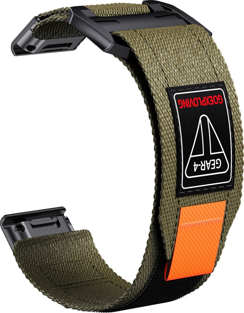 INF 26mm Schnellverschluss-Armband aus gewebtem Nylon für Garmin Uhren Grün