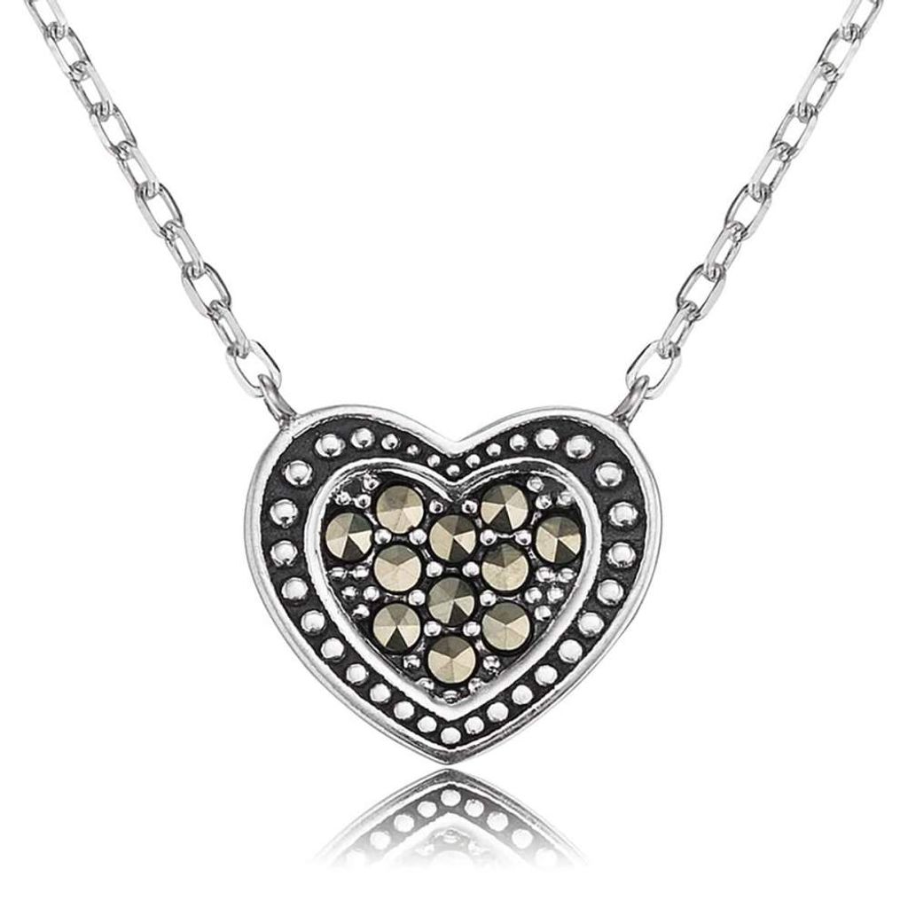 Engelsrufer Herz-Collier ERN-HEART-MA Silber mit Markasit Produktbild 