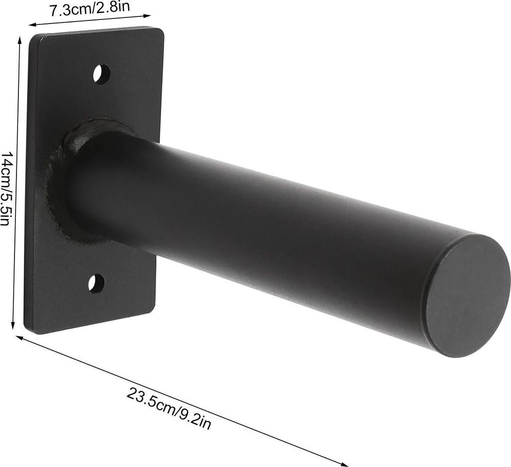 Gewichtsscheibenhalter - Wandmontiertes Rack - 4er-Set - 80 kg pro Halter - Legierter Stahl - 23,5×7,3×14 cm - Schwarz