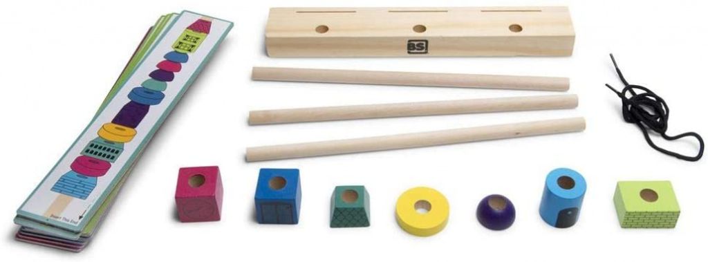 blocksatz Stapeltürme 28 x 26 cm Holz 55-teilig