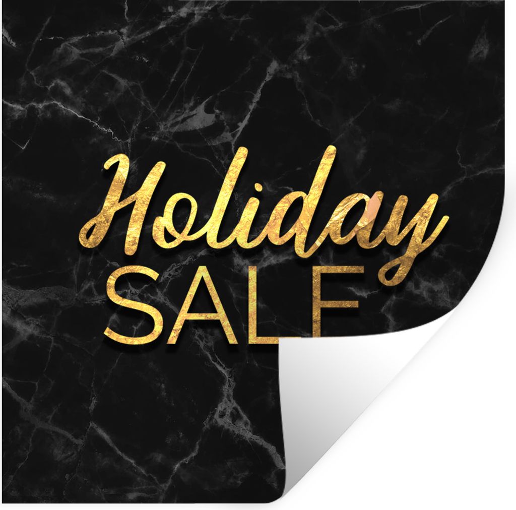 MuchoWow Wandtattoo Wandsticker Wandaufkleber Verkauf - Urlaub - Gold - Marmor 80x80 cm Selbstklebend und Repositionierbar - Wierderverwendbar - ...