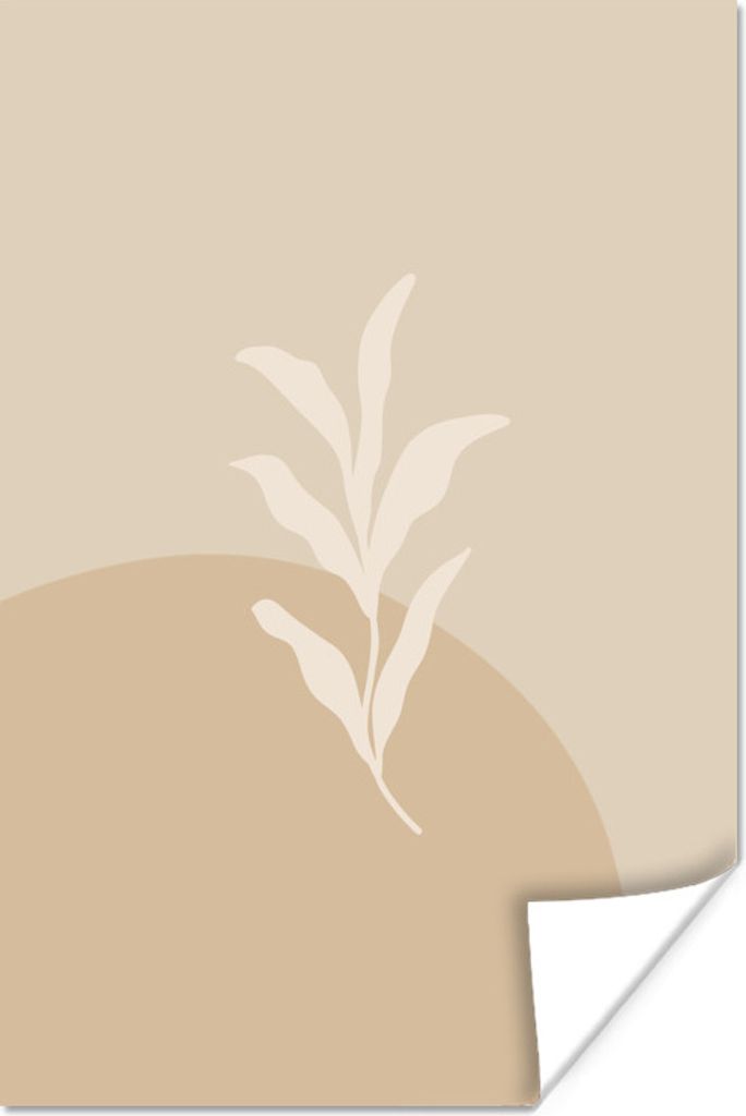 MuchoWow Poster Pastell - Blatt - Beige 120x180 cm - Kunstposter