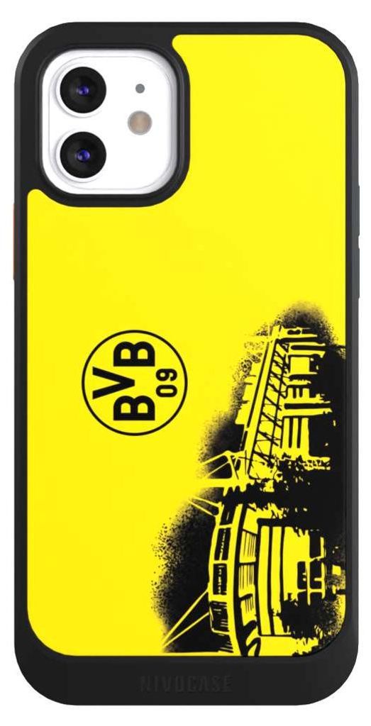 NIVOCASE Hülle für Apple iPhone 12 Handyhülle NIVOcore Case Schwarz BVB Borussia Dortmund Stadion