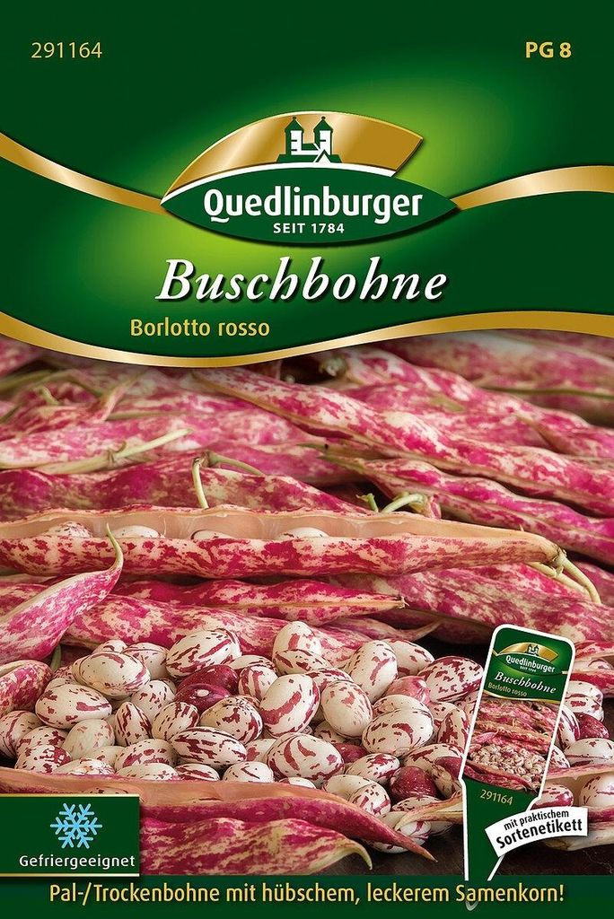 Buschbohne Borlotto rosso | Buschbohnensamen von Quedlinburger