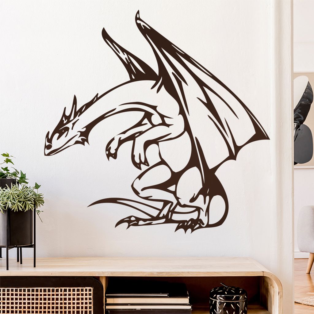 Flugdrache Wandtattoo in 6 Größen - Wandaufkleber Wall Sticker - Dekoration, Küche, Wohnzimmer, Schlafzimmer, Badezimmer