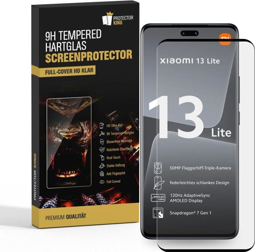 2x 9H Panzerglas für Xiaomi 13 Lite FULL CURVED Produktbild 