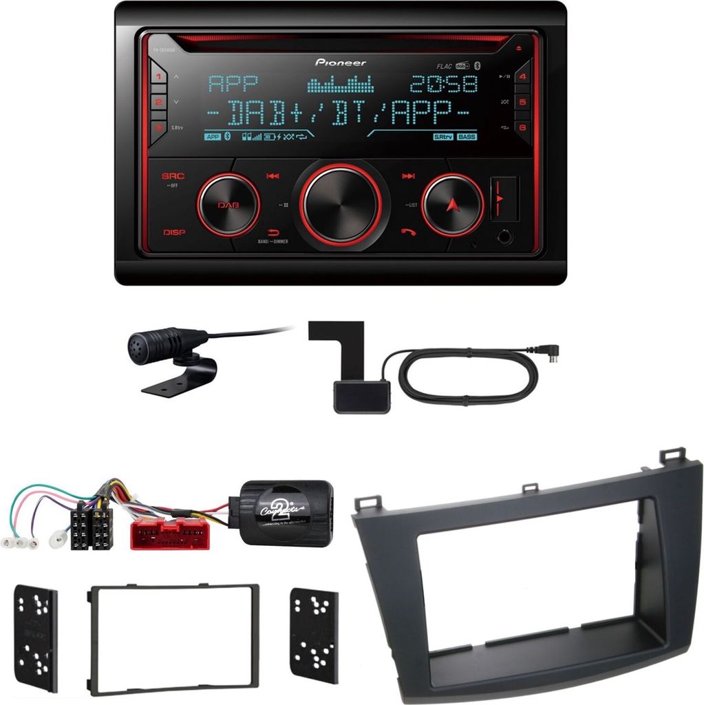 Pioneer FH-S820DAB USB Digitalradio Bluetooth MP3 Einbauset für Mazda 3 BL