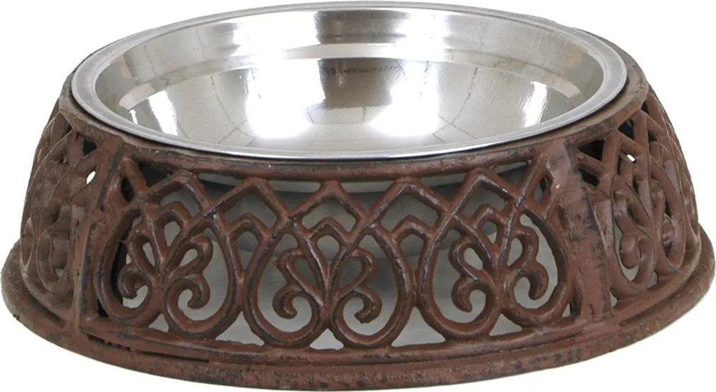 Gamelle stable pour chien en fer brun Ø 27 cm décoration rustique