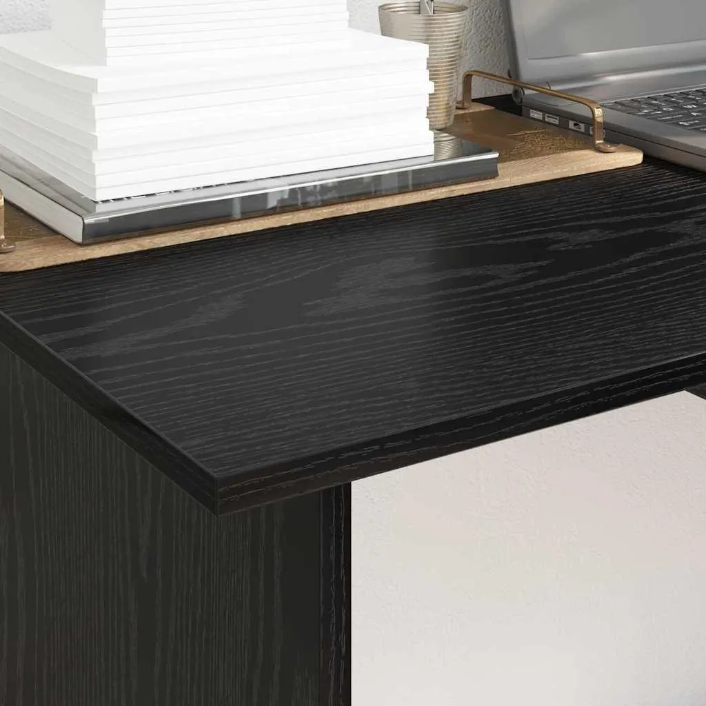 Maison Exclusive - Scrivania con contenitore effetto rovere nero 100 x 50 x 76 cm - 4