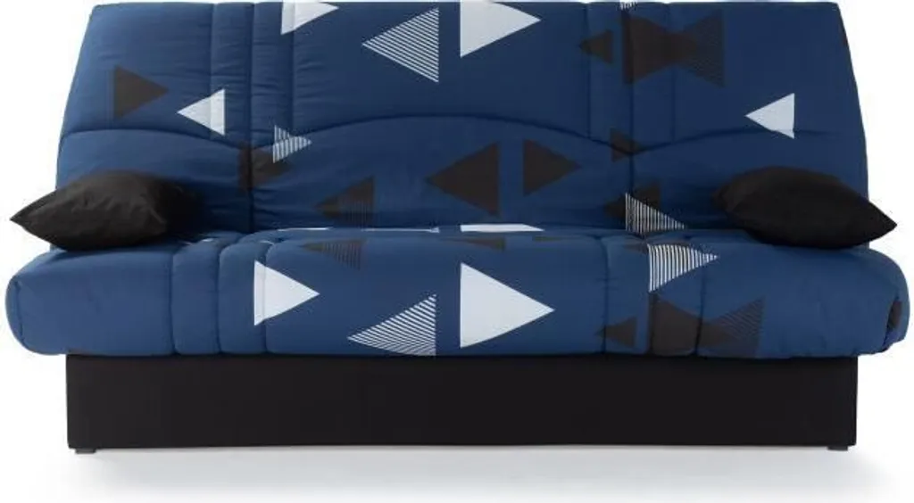 Banquette clic-clac 3 places bleu bikini - Canapé lit moderne 190x92 cm