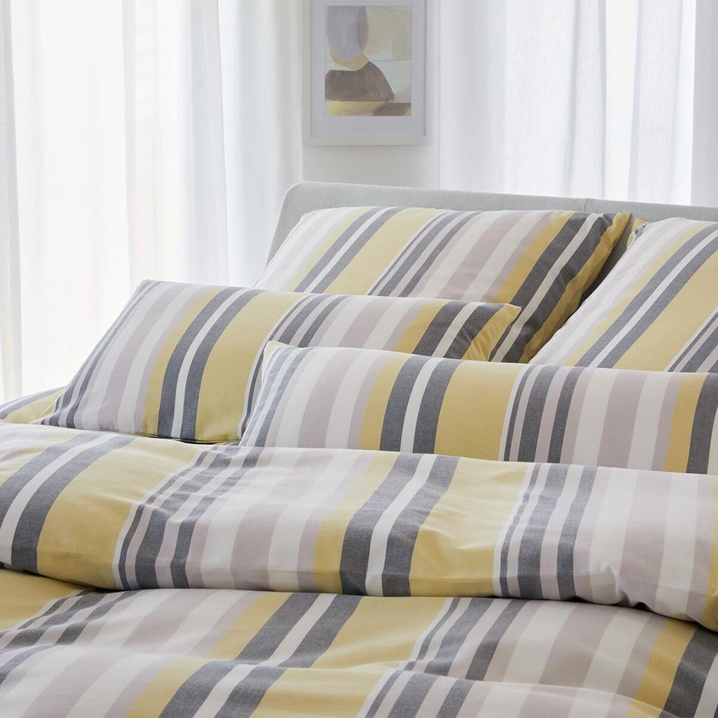 elegante Soft-Flanell-Bettwäsche-Garnitur Tower Farbe gelb Größe 155x220+80x80