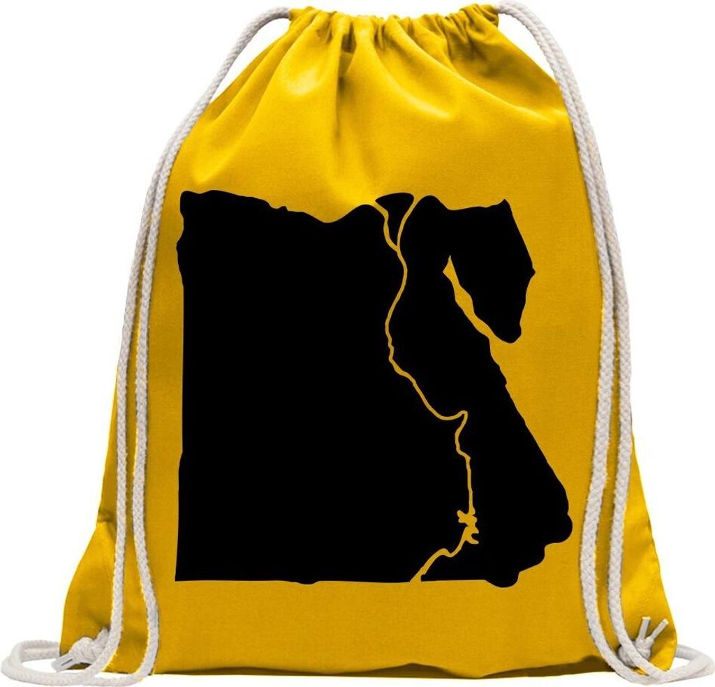 Kiwistar - Turnbeutel - gelb - Ägypten Umriss Kontur - Fun Rucksack Sport Beutel Gymsack Baumwolle mit Ziehgurt
