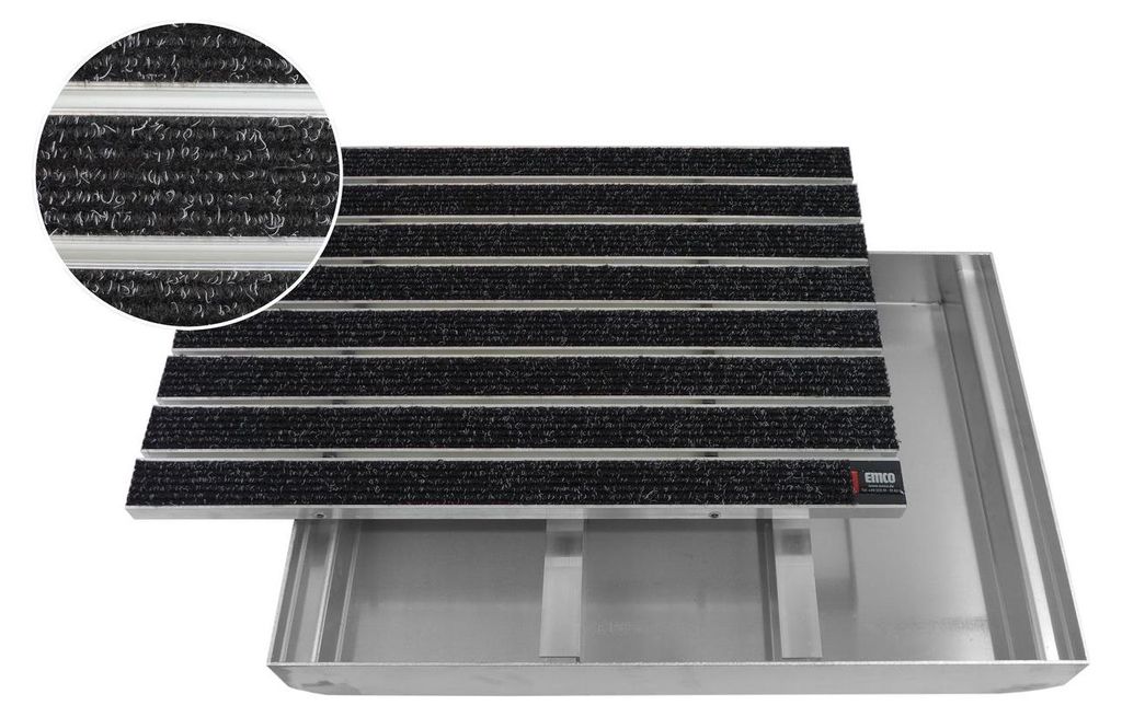 Emco Eingangsmatte DIPLOMAT + Bodenwanne 75mm Aluminium, Produktbild 