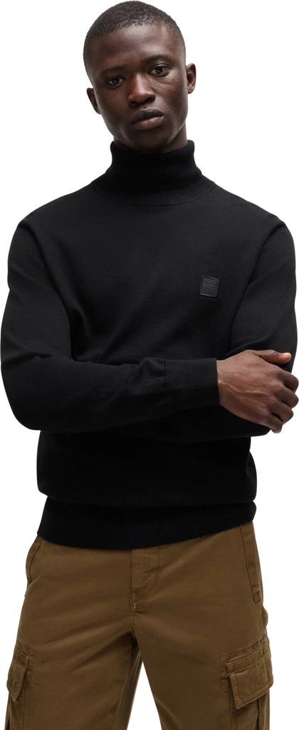 Boss Orange Rollkragenpullover Akiro schwarz einfarbig Produktbild 