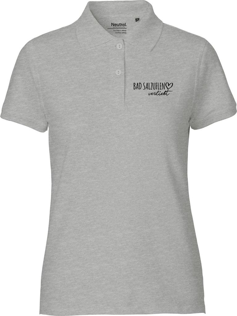 Huuraa Damen Polo Shirt Bad Salzuflen verliebt S Sport Grey Bio Baumwolle Fairtrade Poloshirt Geschenkidee