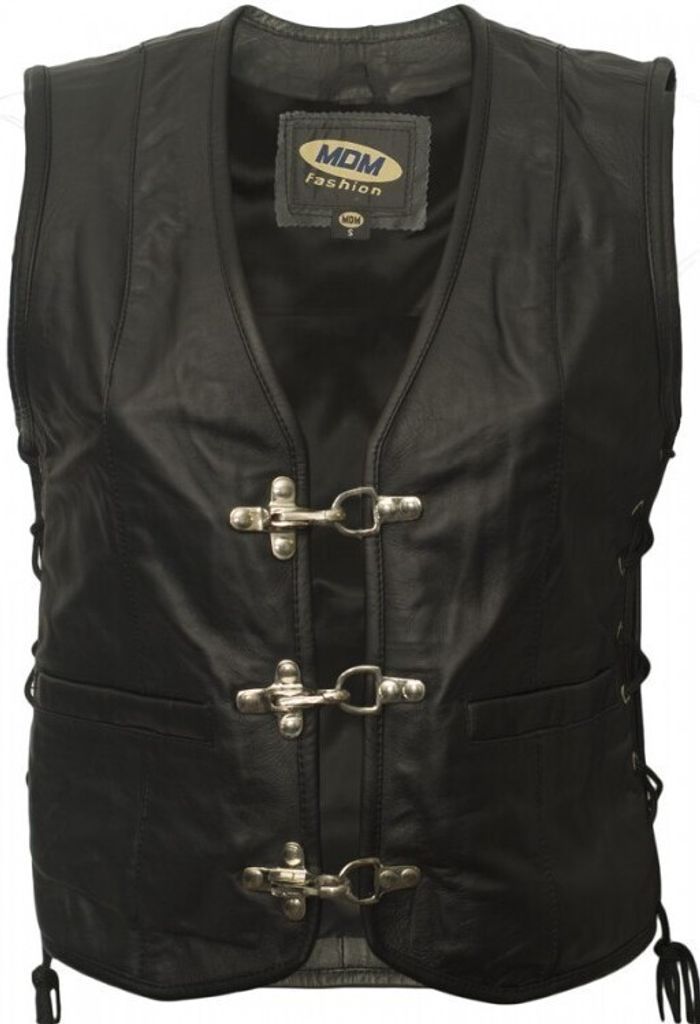 Damenlederweste , Motorradlederweste ,Clubweste,Bikerweste, Weste, Leather Vest(XXXL)