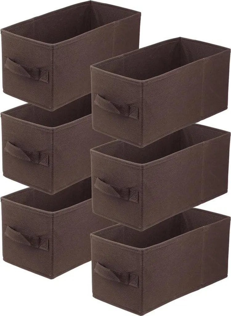 Panier de rangement pour lingerie et chaussettes 15x31x15 cm Marron