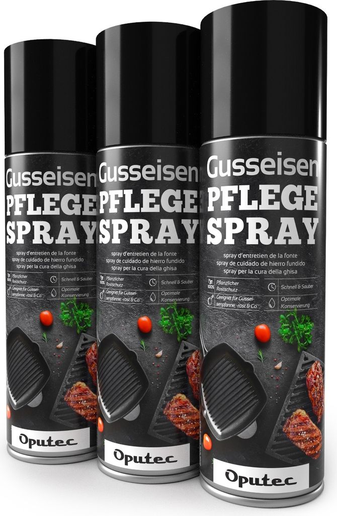 Oputec 3 x 500ml Gusseisen-Pflegespray - Ideales Produktbild 1