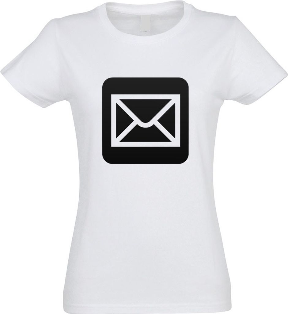 Kiwistar - T-Shirt tailliert - Damen - Weiss - Poststelle Postamt Piktogramme - mit Motiv Bedruckt - Funshirt Design - Sport - Freizeit - Damen - S