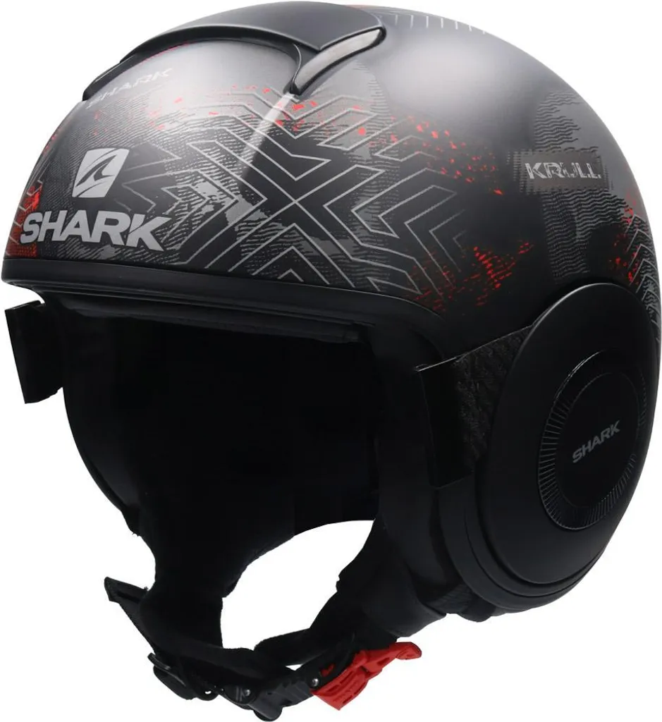 Casque jet anti-buée Shark Street Drak Krull noir mat rouge taille XS
