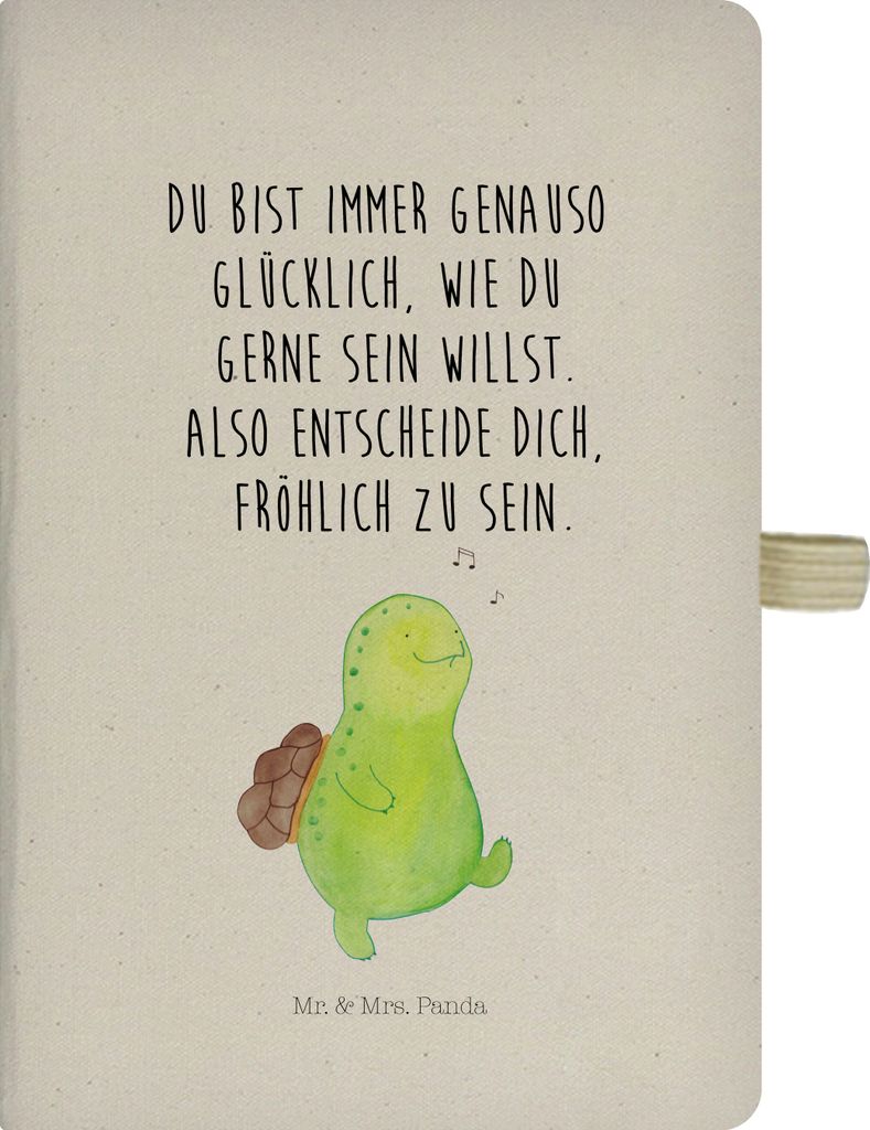 Mr. & Mrs. Panda Notizbuch A5 Schildkröte Pfeifen - Transparent - Geschenk, Depression, Reisetagebuch, Kladde, Tagebuch, Schildkröten, Journal, S...