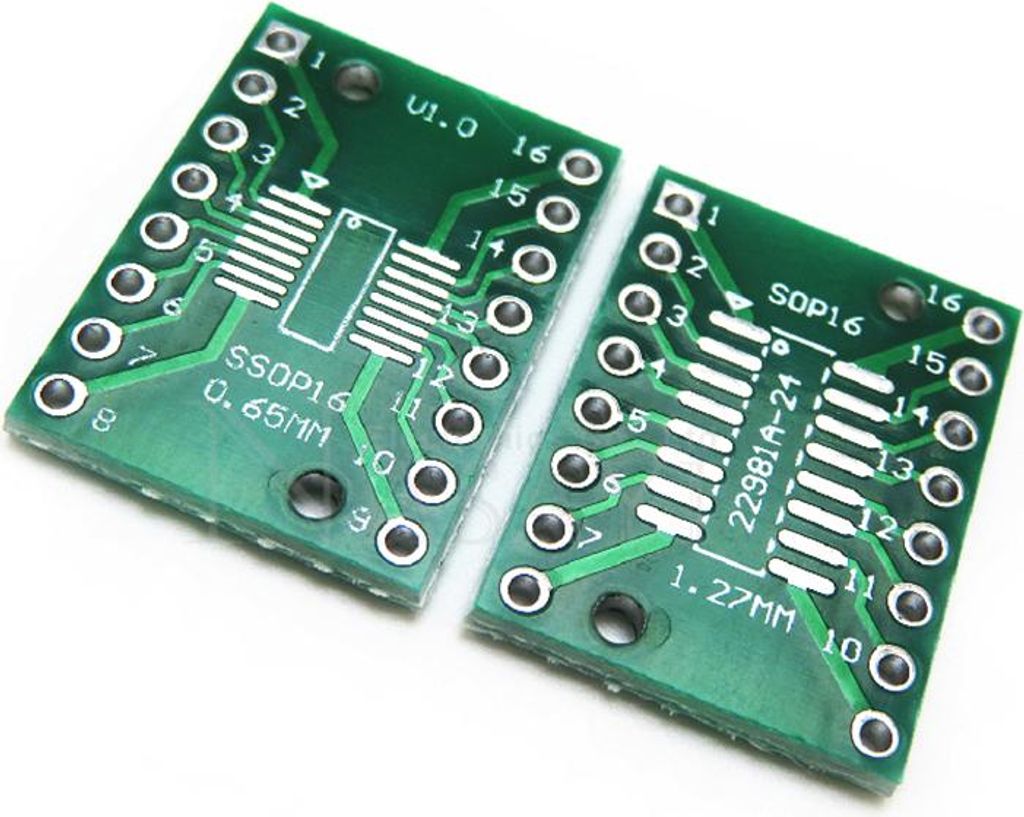 SOP16 / SSOP16 / TSSOP16 / SMD zu DIP 0,65/1,27mm Adapter Produktbild 