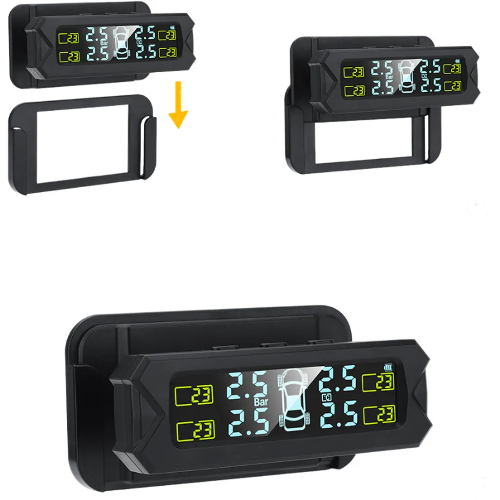 Contrôleur de Pression de Pneus Solaire TPMS avec 4 Capteurs Externes