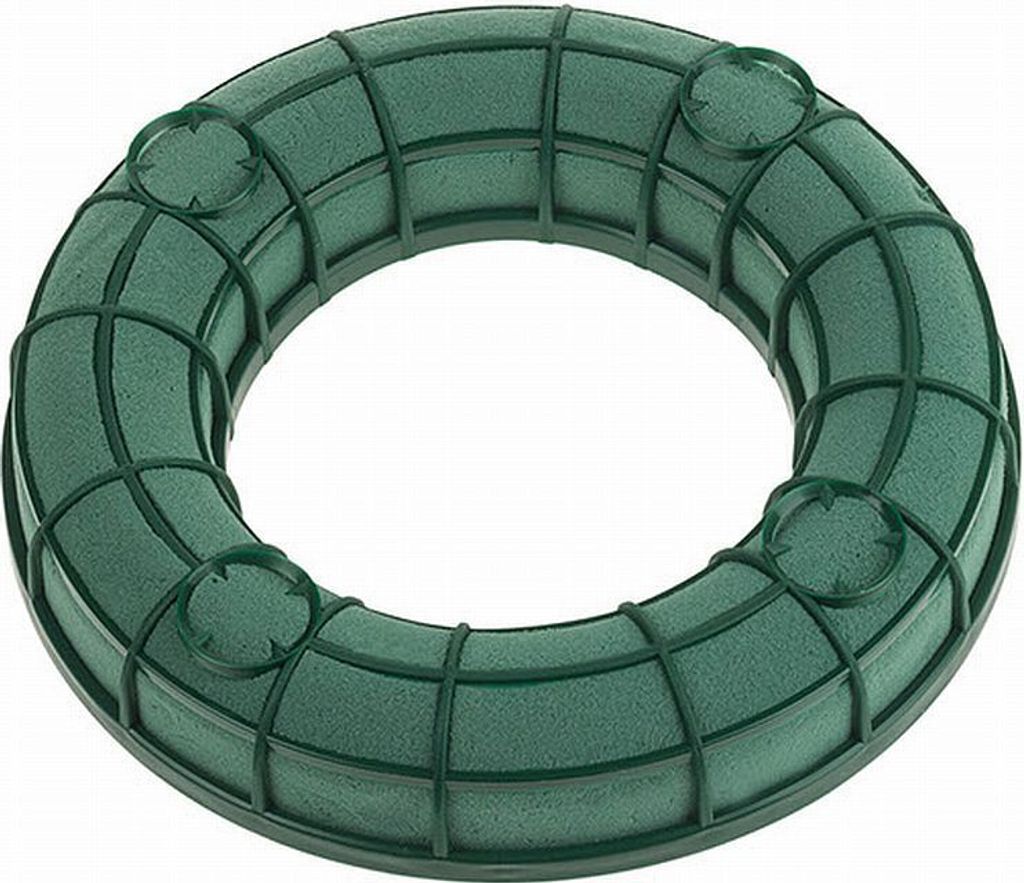 Nass - Steckschaum - Ring m. Gitter, 20 cm , Kranz, Steckmasse