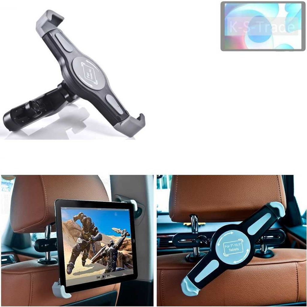 K-S-Trade Tablethalterung kompatibel mit Realme Pad mini KFZ Kopfstützen Halterung 360° Auto Sitzhalterung Headrest Holder Halter Tablet PC