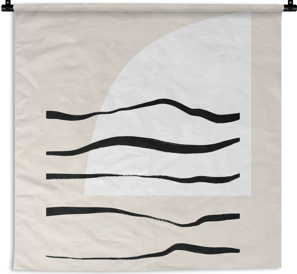 MuchoWow Wandteppich Wandbehang Abstrakt - Linie - Pastell 90x90 cm Tapisserie Dekoration Wandtuch - Wandaufhänger