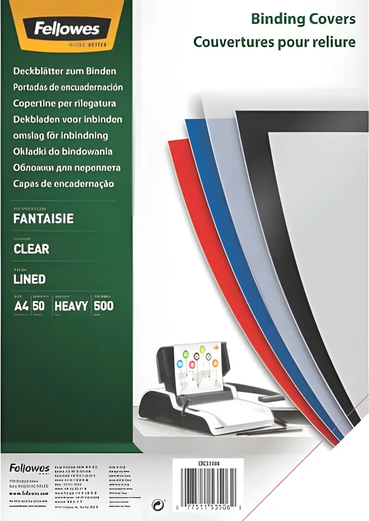 Couvertures de reliure A4 effet Fantaisie Fellowes - Plats de dessus 50 pces