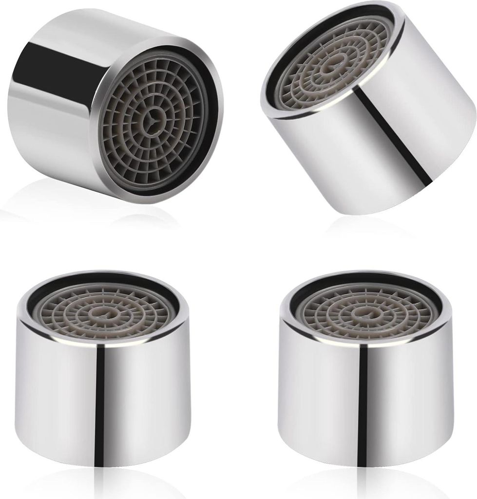 Perlator - Set von 4 Küchenarmatur-Belüftern 22 mm - Wassersparend und Badezimmerabdichtung