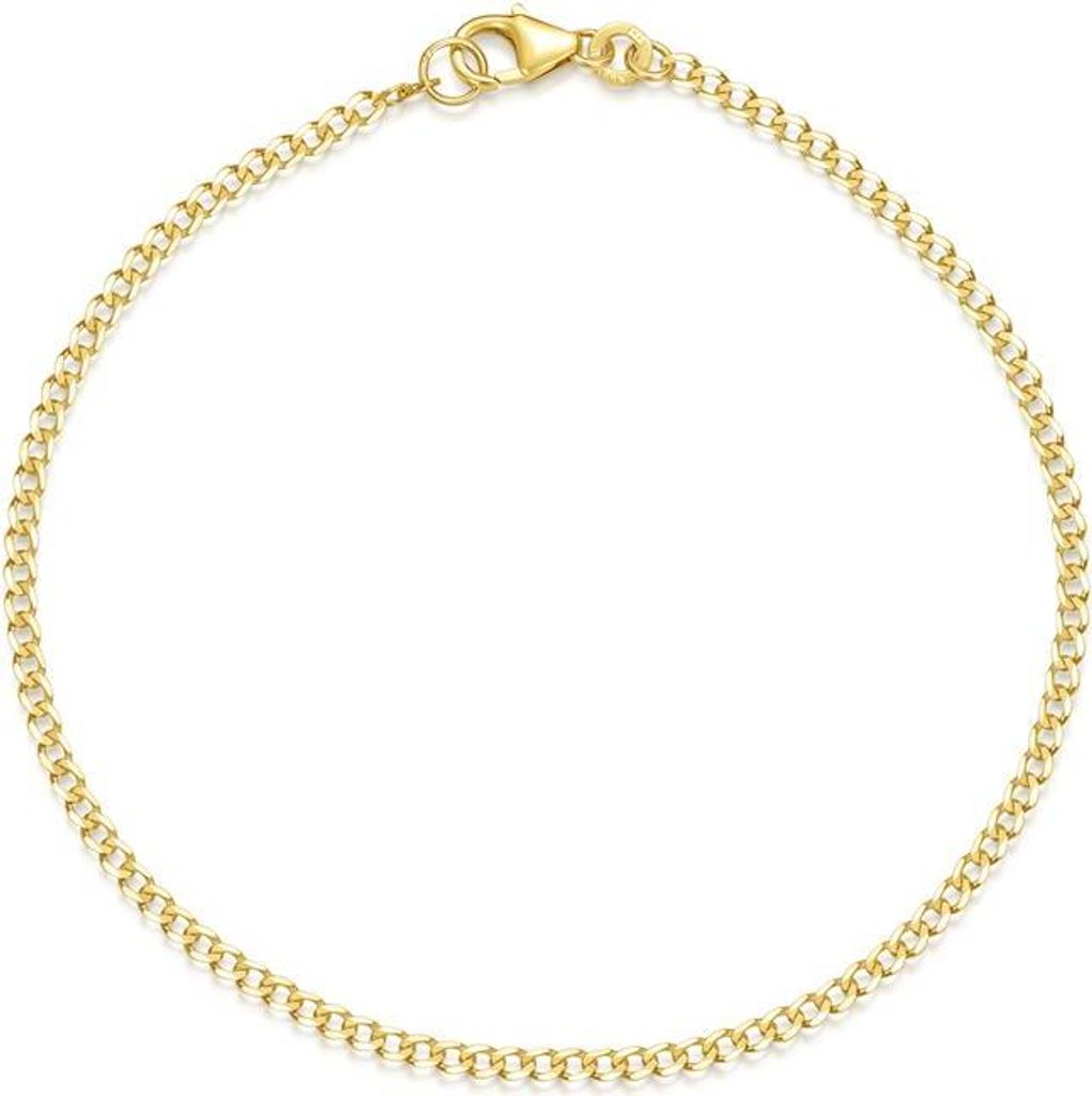 SILBERKETTEN STORE Panzerkette Armband 2mm - 333 Gold - 37055 B Länge: 22cm - 22cm