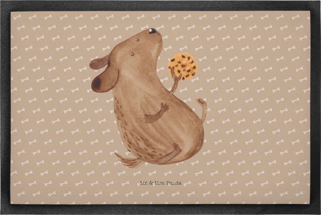 Mr. & Mrs. Panda fußmatte Hund Keks 50 x 75 cm - Hundeglück - Geschenk, Hungrig, Hundekekse, Hundeleckerli, Sprüche, Fußabtreter, glücklich, S...