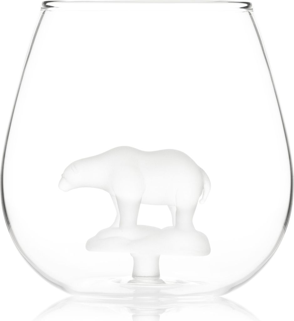 Eisbär Glas - Trinkglas mit Polarbär auf Eisscholle Produktbild 