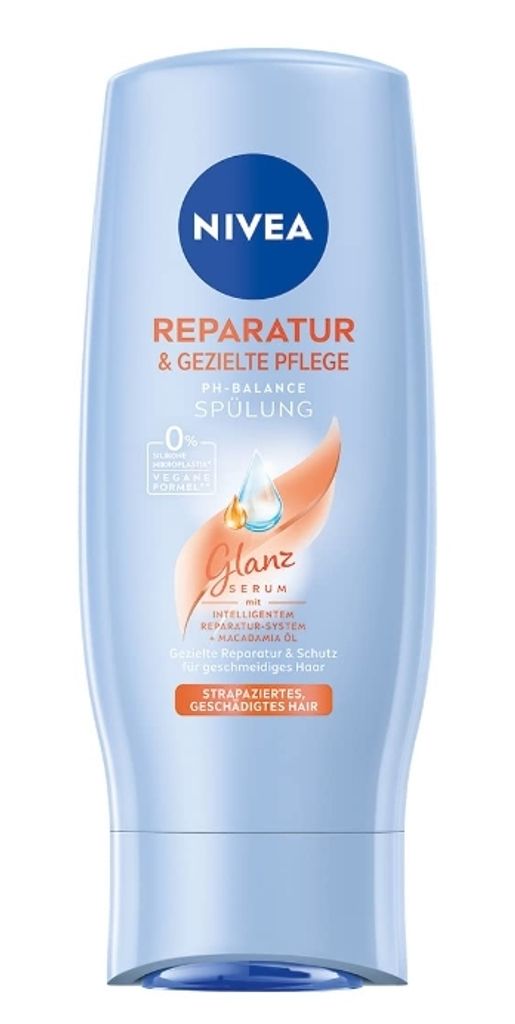 NIVEA Reparatur & Gezielte Pflege Spülung Strapaziertes & Geschädigtes Haar Mit Glanz Serum 200 ml