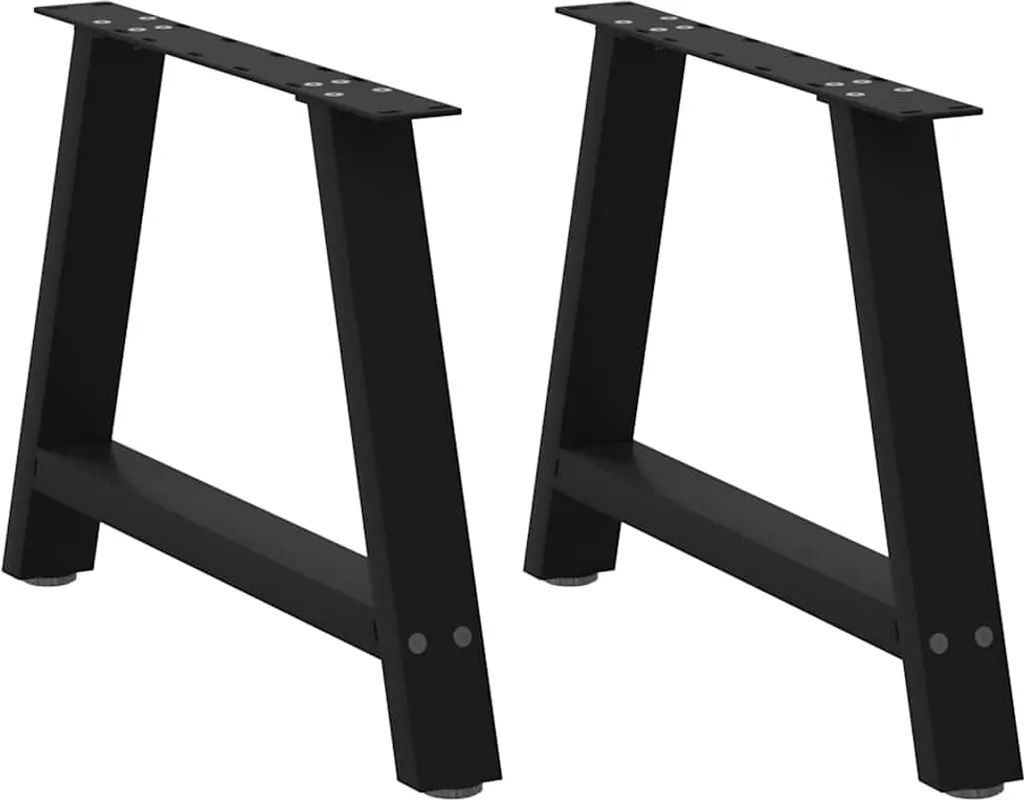 Set 2 Gambe per Tavolino DIY Acciaio Nero 70x42 cm Forma A