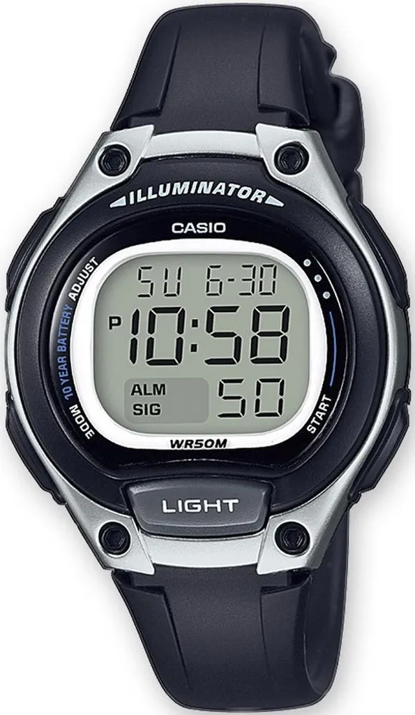 Casio LW-203-1AV Montre Digitale Femme Noire avec Boîtier de Protection