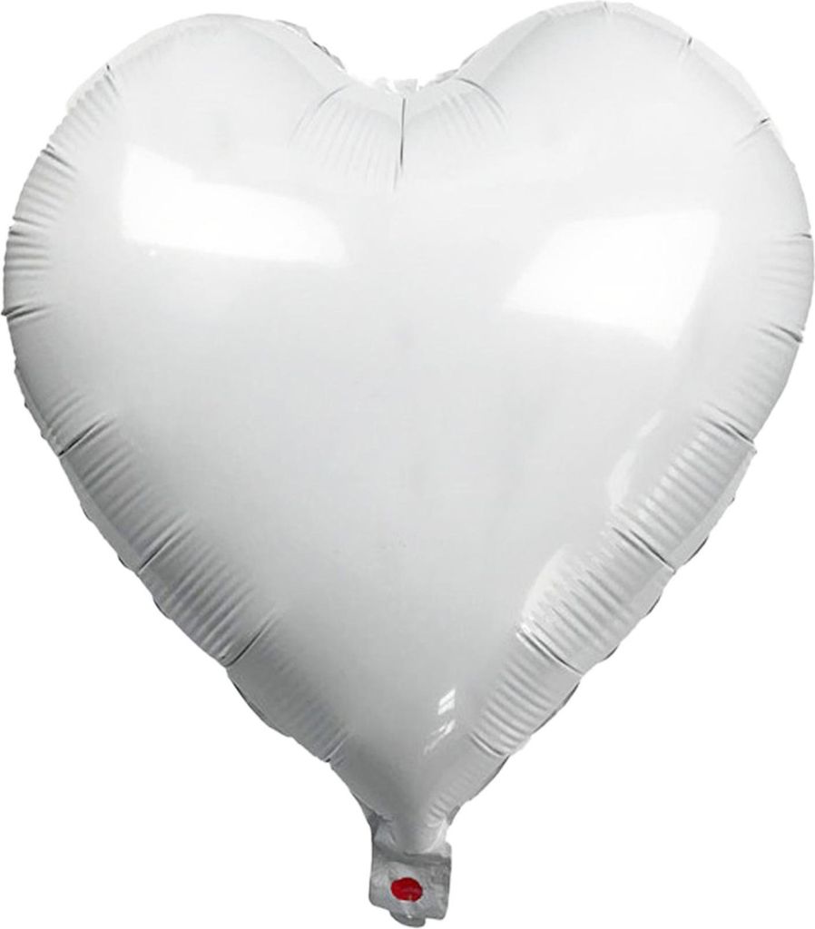 Palloncino in foil a cuore, bianco, ca. 45 cm Immagine del prodotto 
