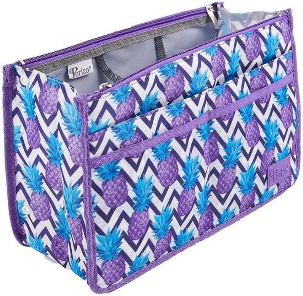 Petit organiseur de sac à main violet en tissu - Grand format idéal