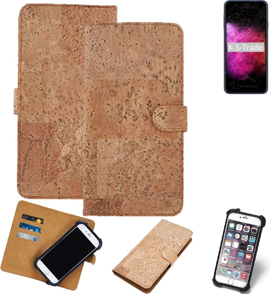 K-S-Trade Hülle kompatibel mit Panasonic Eluga I7 Enterprise Edition Kork Handyhülle Cover Schutzhülle TPU Case Bumper in Hellbraun, (1x)