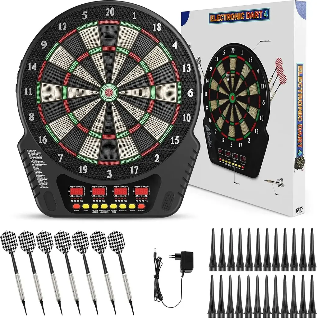 Jeu de fléchettes automatique blanc 27 modes de jeu pour toute la famille