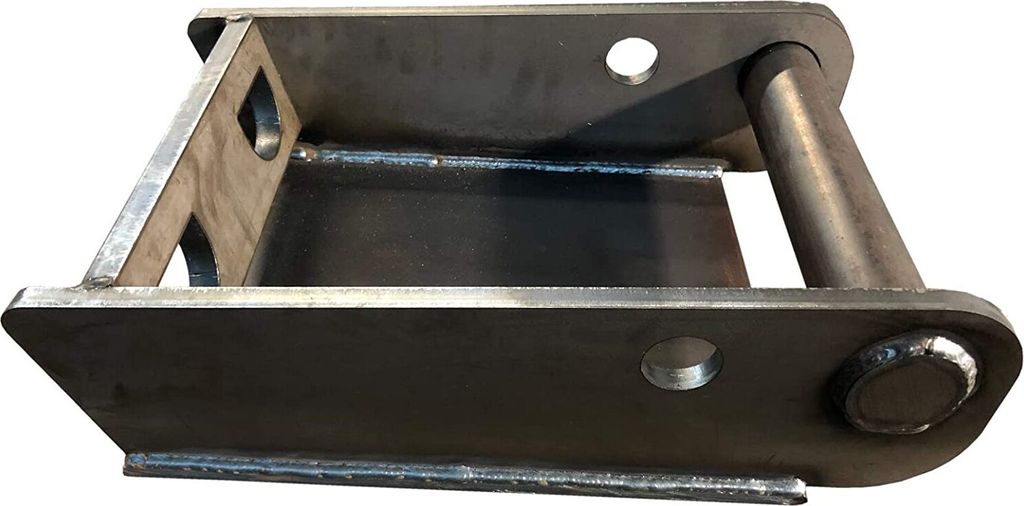 A metal adapter bracket for machinery, shown against a white background.