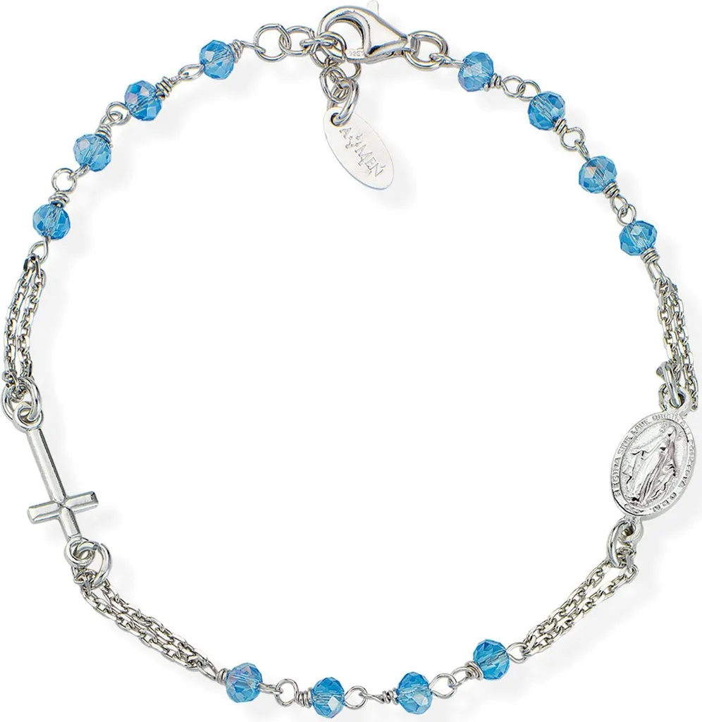 Gioiello Amen BROBC3: Bracciale Rosario Argento 925 Madonna Miracolosa