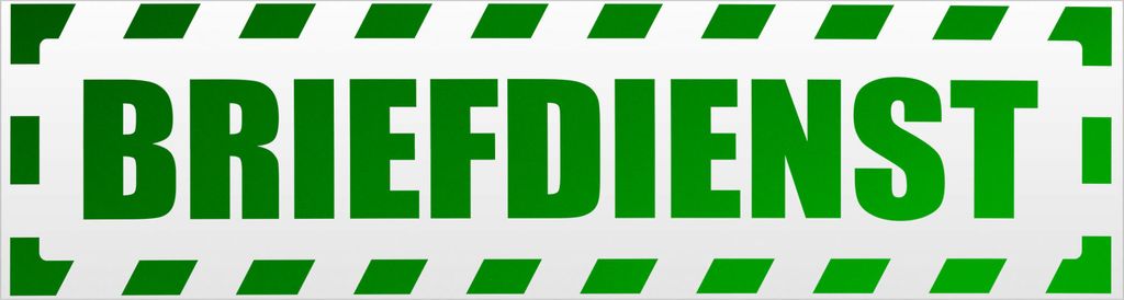 Kiwistar Briefdienst gestreift Magnetschild Schild magnetisch - 45cm Grün - reflektierend - Magnetfolie für Auto PKW Kfz
