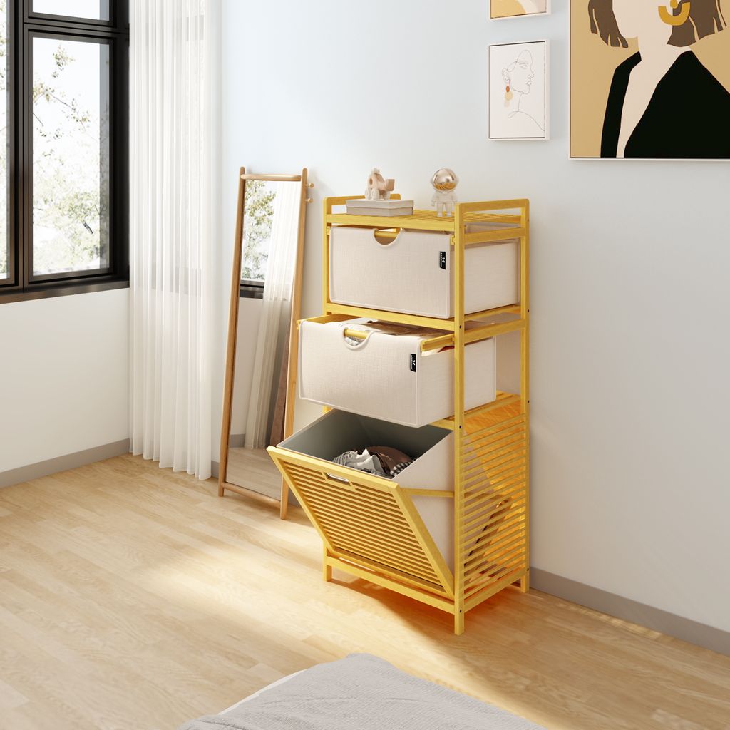 AdelDream Wäschekorb,Bambus,Wäschekörbe 3 Produktbild 6