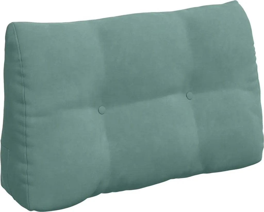 Coussin de dossier pour canapé palette en velours vert d'eau 80cm